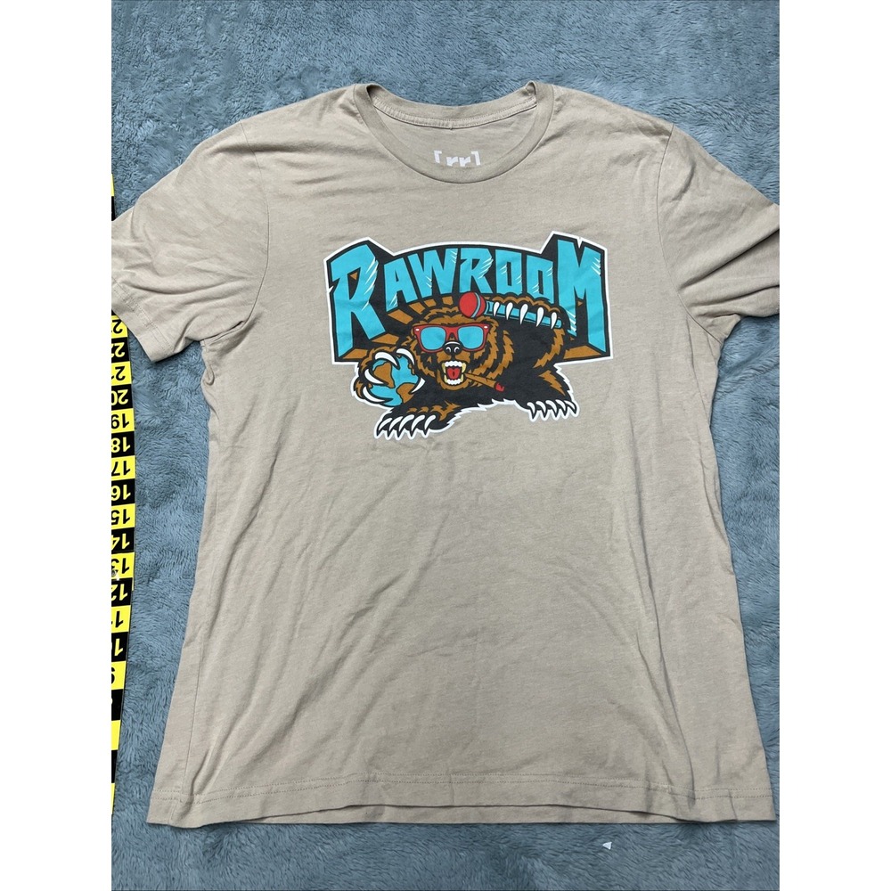 Rawroom Grizzlies Shirt Mens XL Beige NBA Basketball Short Sleeve POD Cast